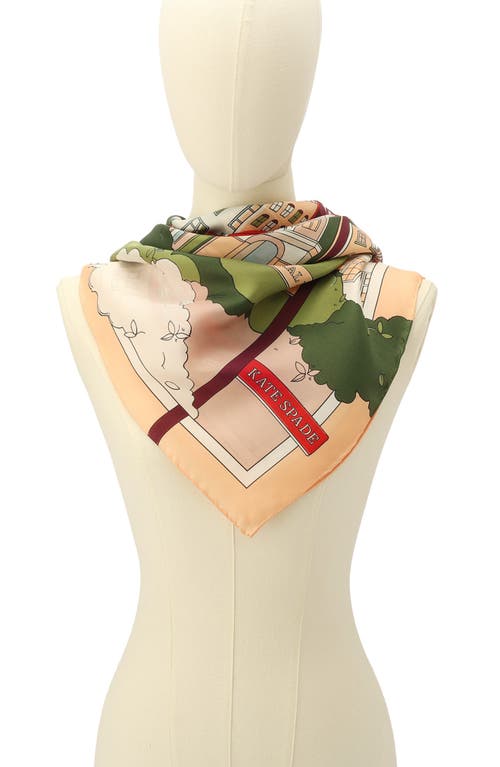 Kate Spade New York Park Scene Silk Square Scarf In Multi