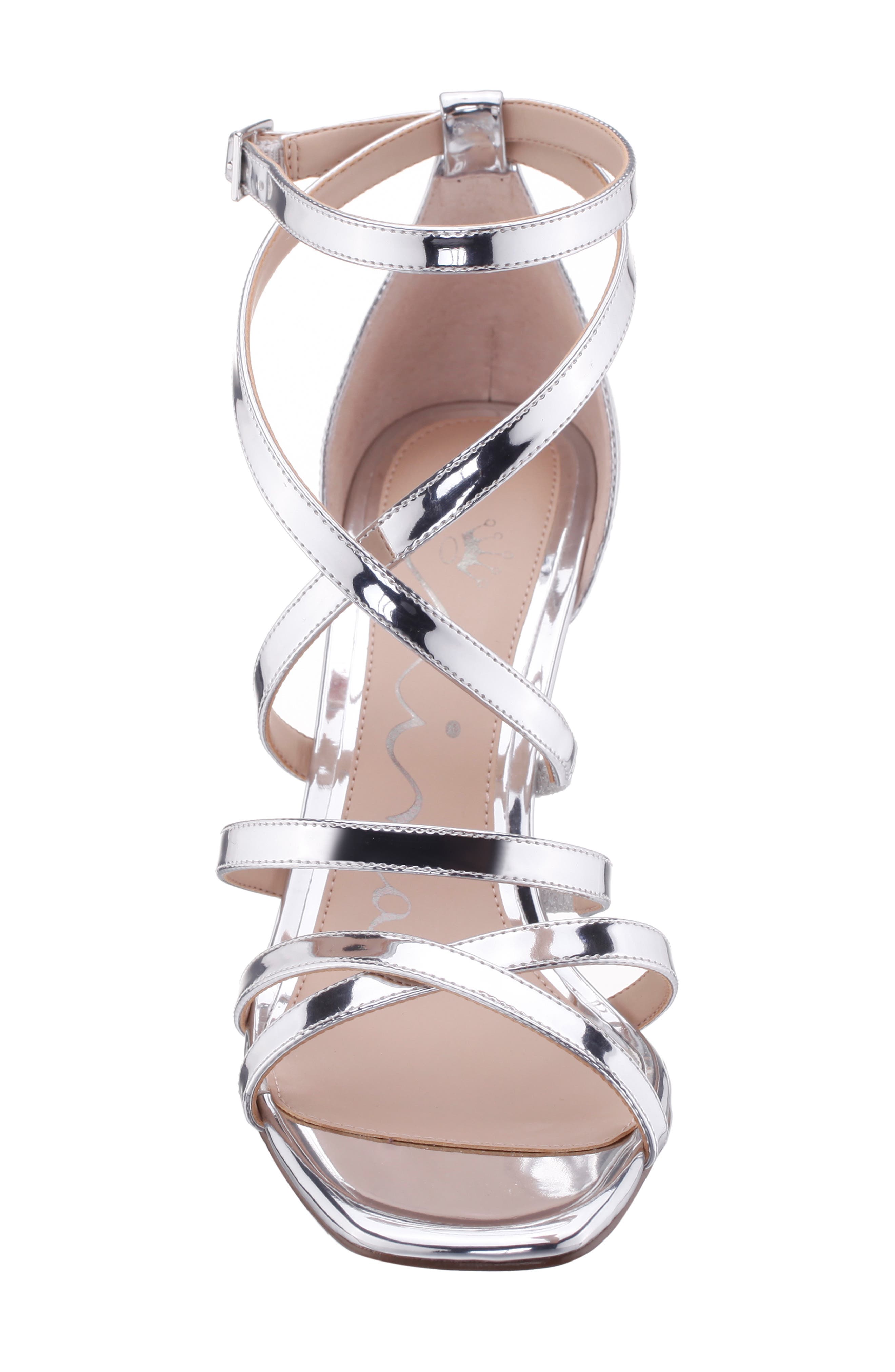 Nina Devyn Ankle Strap Sandal, Alternate, color, Silver
