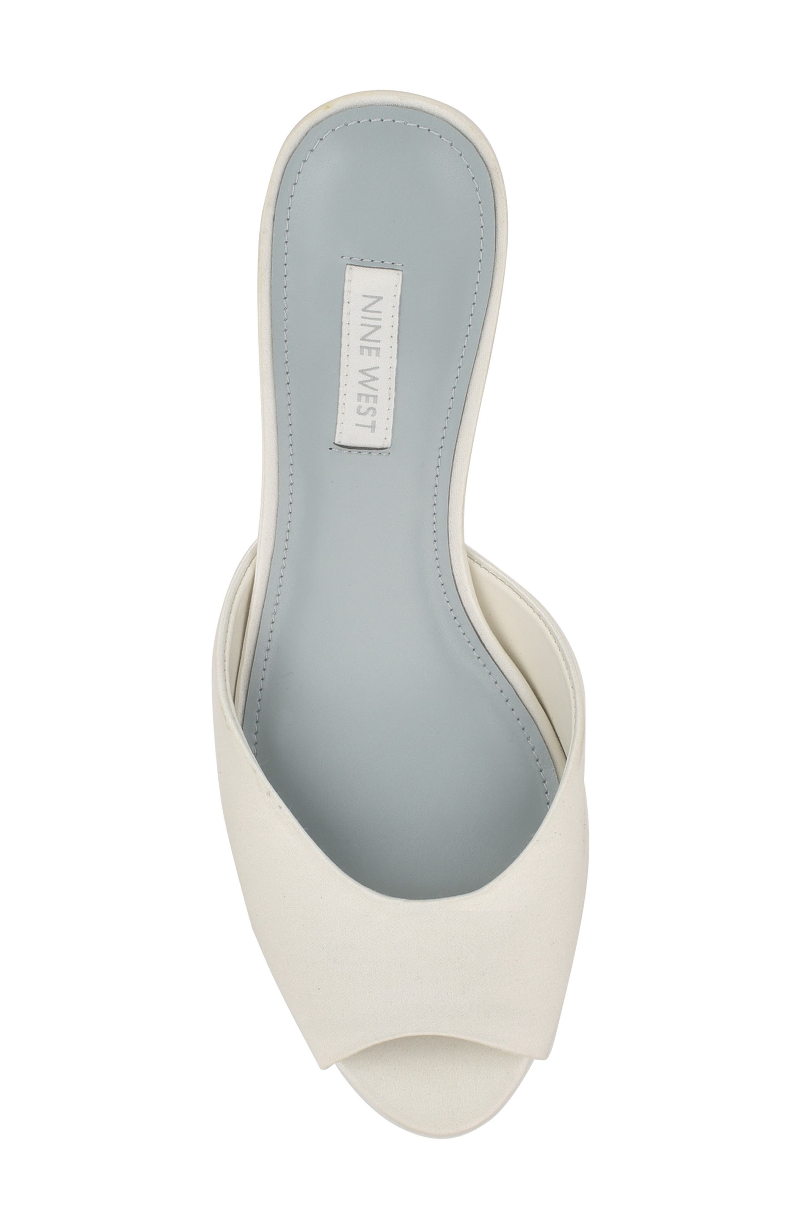 Nine West Luvlie Kitten Heel Slide Sandal, Alternate, color, White