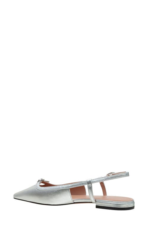 Linea Paolo Cassidy Pointed Toe Slingback Flat In Silver
