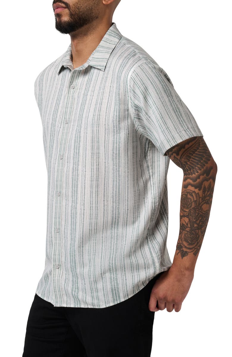 TravisMathew Meant for More Short Sleeve Button-Up Shirt, Alternate, color, White/ Arona