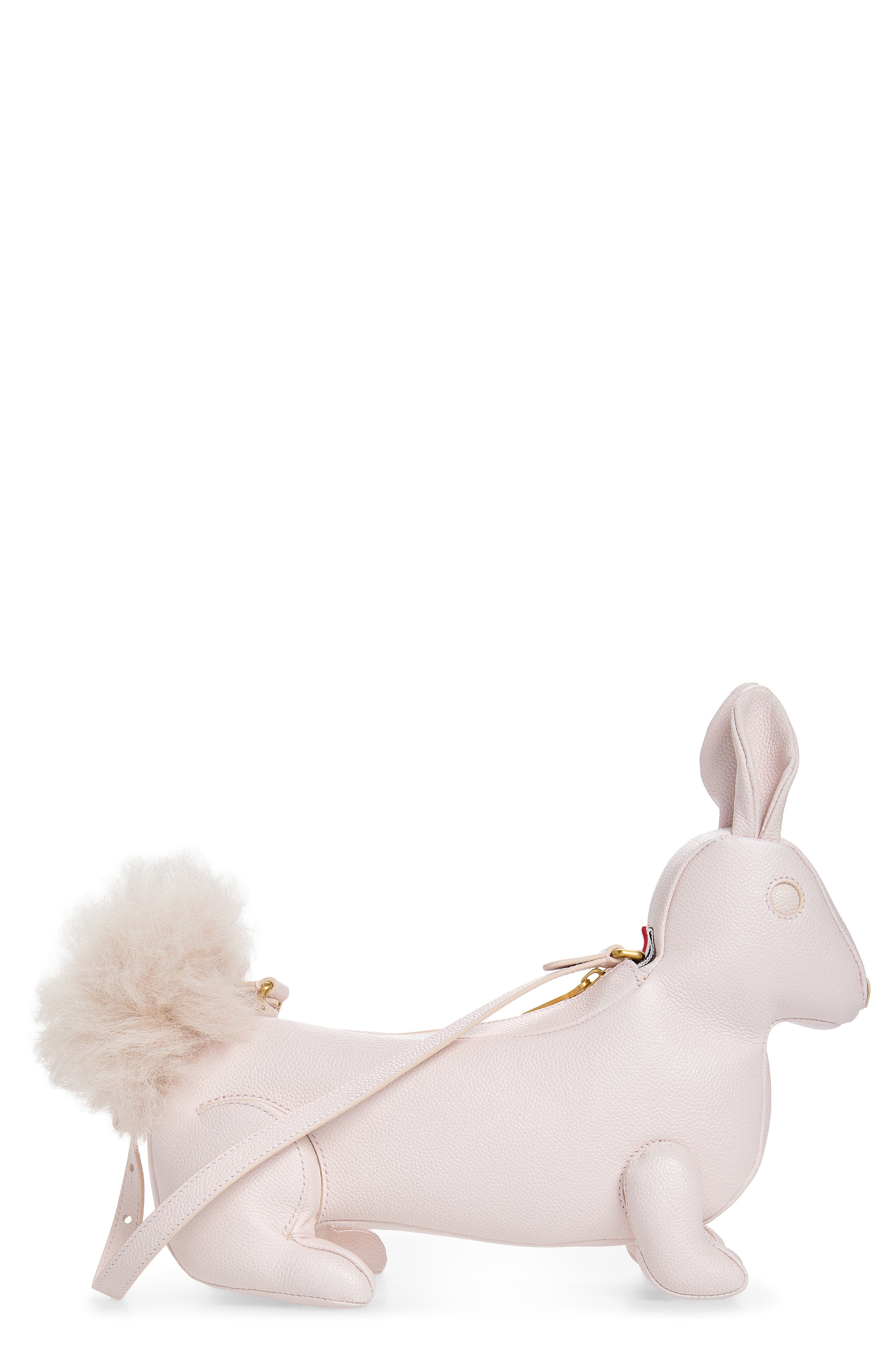 Baby Rabbit Pebbled Leather Shoulder Bag, Main, color, LIGHT PINK