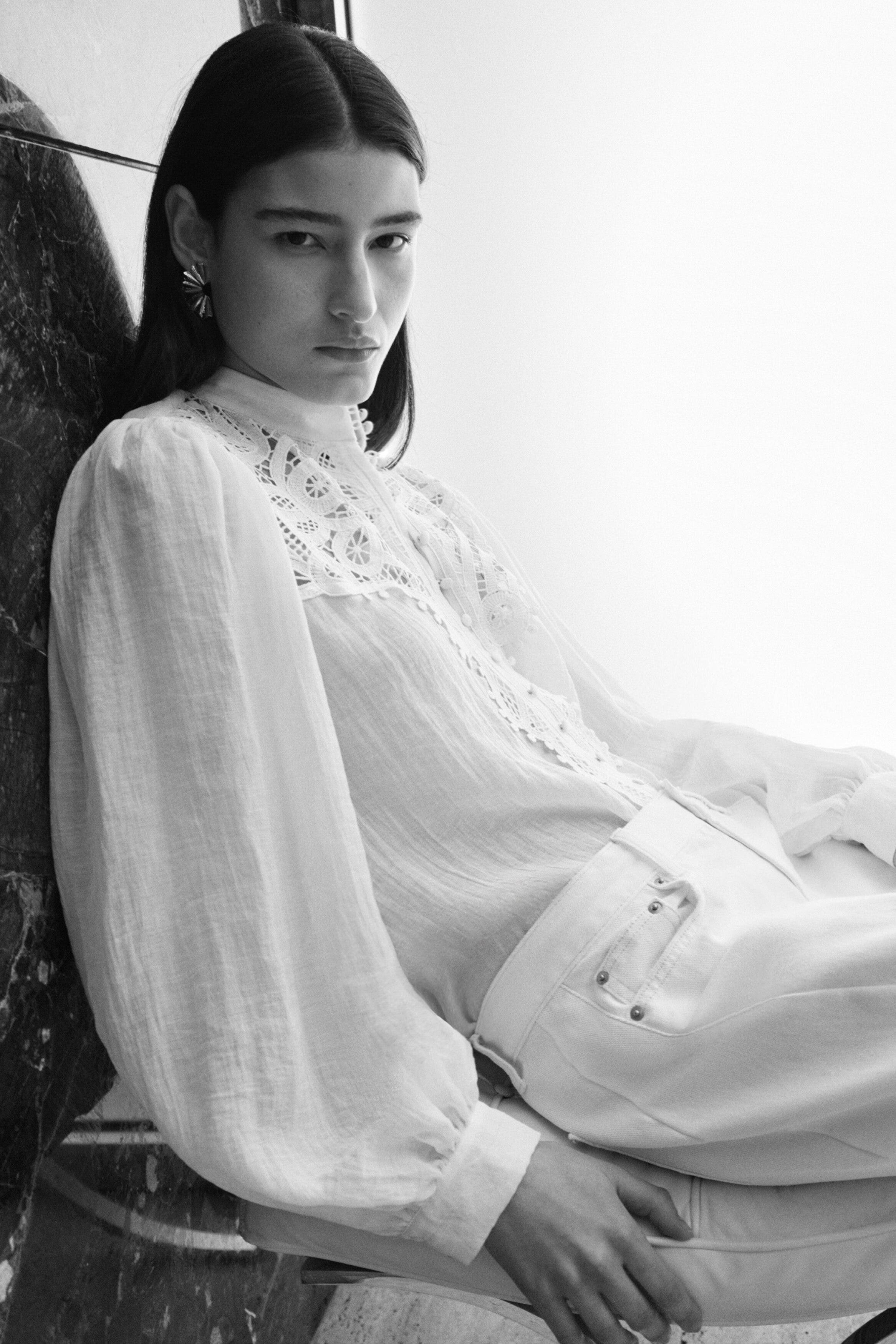 Lace-yoke blouse - image 3