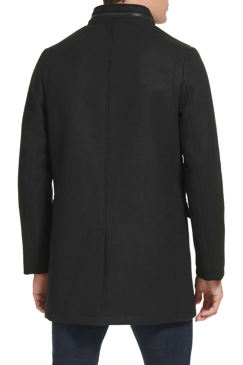Melton Walker Coat, Alternate, color, BLACK
