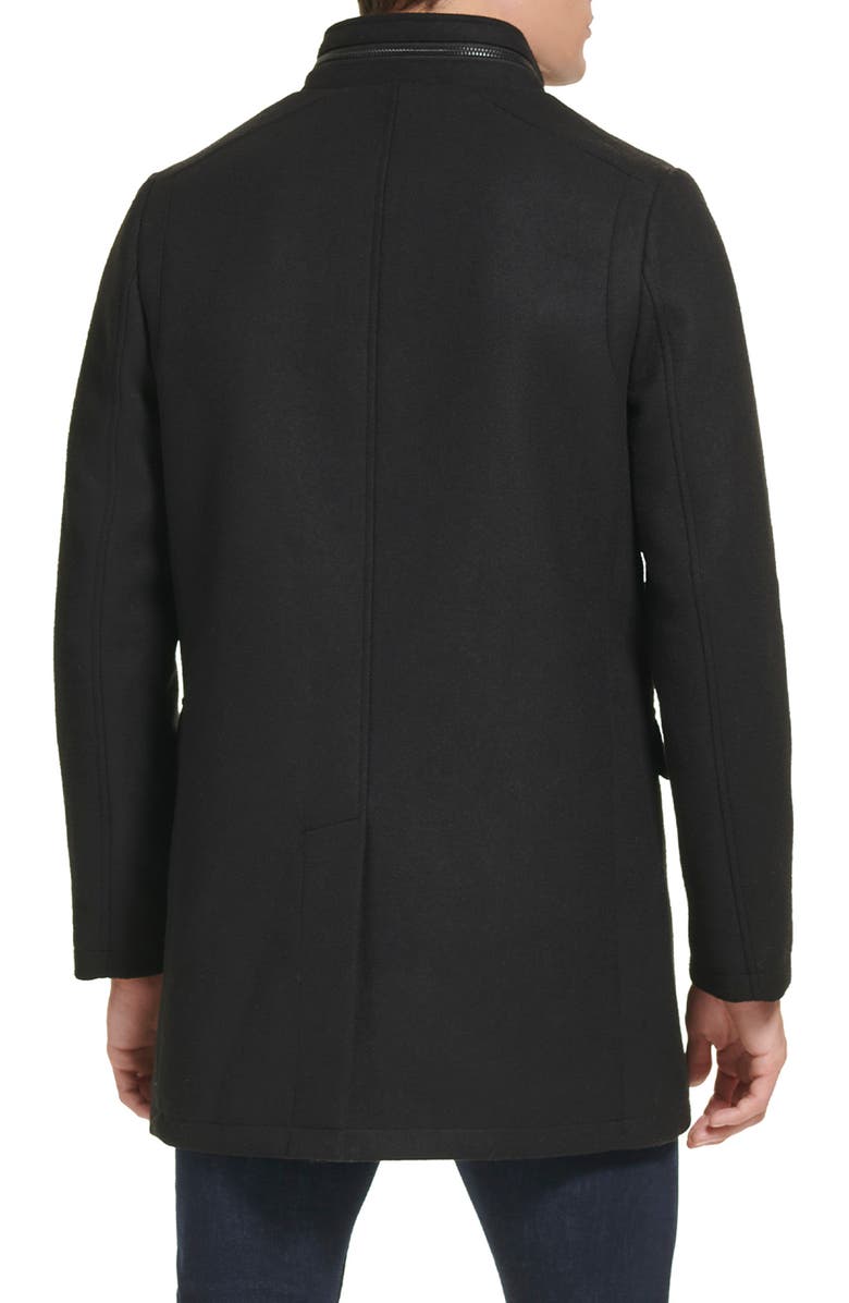 Kenneth Cole New York Melton Walker Coat, Alternate, color, Black