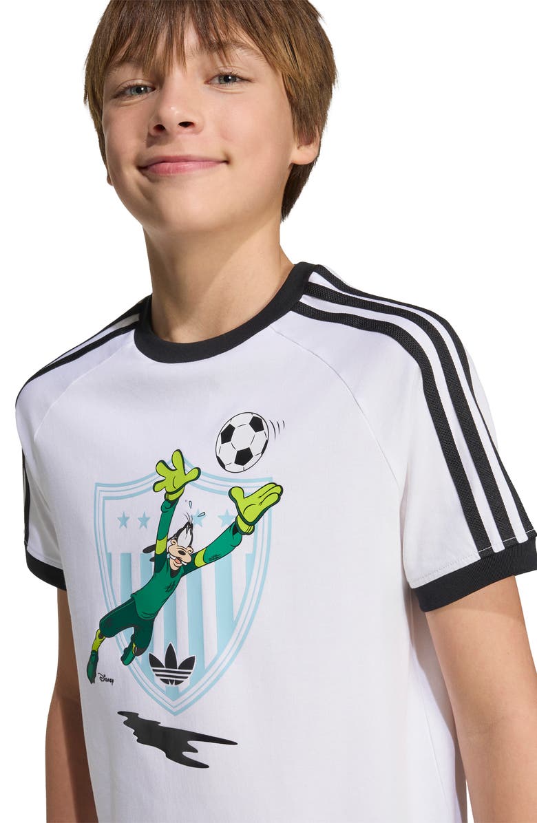 adidas Originals x Disney Kids' Cotton Graphic T-Shirt, Alternate, color, White/ Black