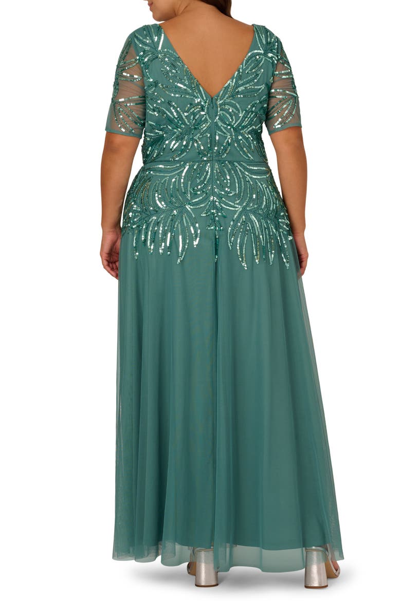 Sequin Gown, Alternate, color, GREEN SLATE