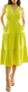 Nina Leonard Tiered Midi Dress