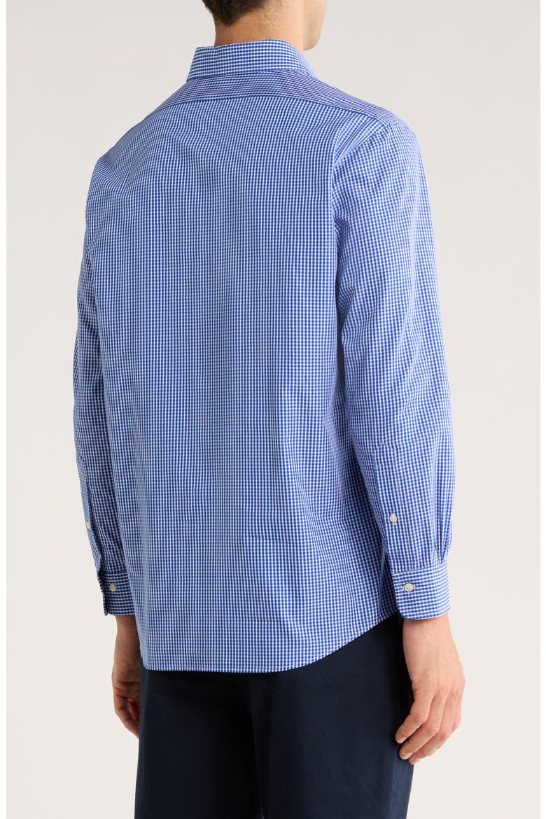 Regular Fit Plaid Cotton Dress Shirt, Alternate, color, NAVY