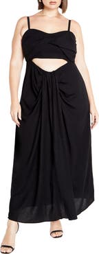 City Chic April Cutout Draped Maxi Dress