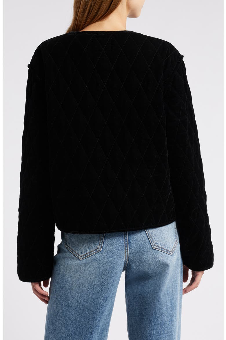 Kiko Quilted Velvet Jacket, Alternate, color, BLACK VELVET