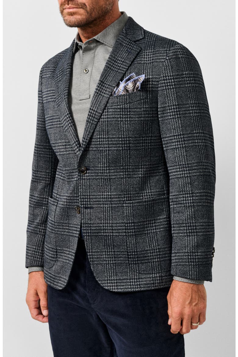Glen Plaid Stretch Sport Coat, Main, color, NAVY