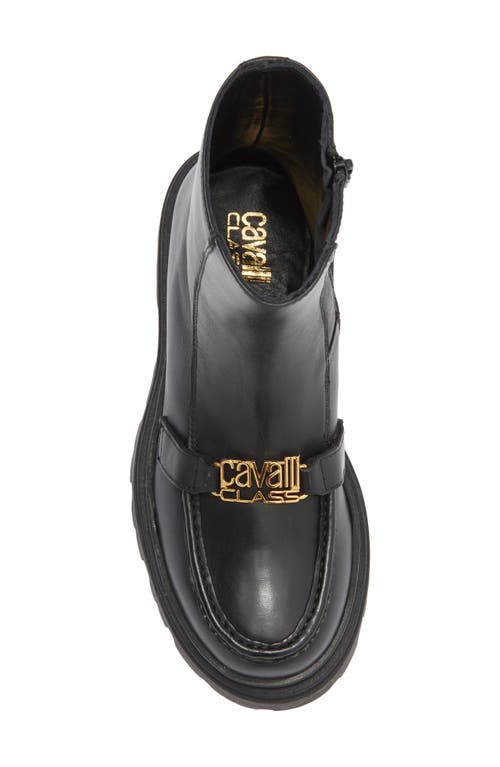 Roberto Cavalli Cortina Lug Platform Boot In Black