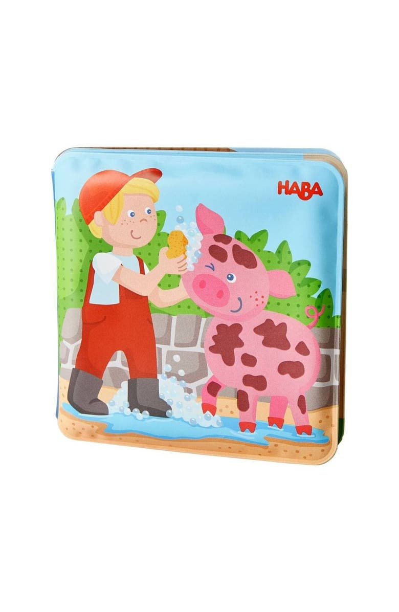 HABA Animal Wash Day - Magic Bath Book - Wipe with Warm Water and the "Muddy" Pages Come Clean, Main, color, Multi