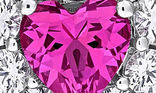 Delmar Lab Created Pink Sapphire & Lab Created White Sapphire Pendant Necklace In Pink