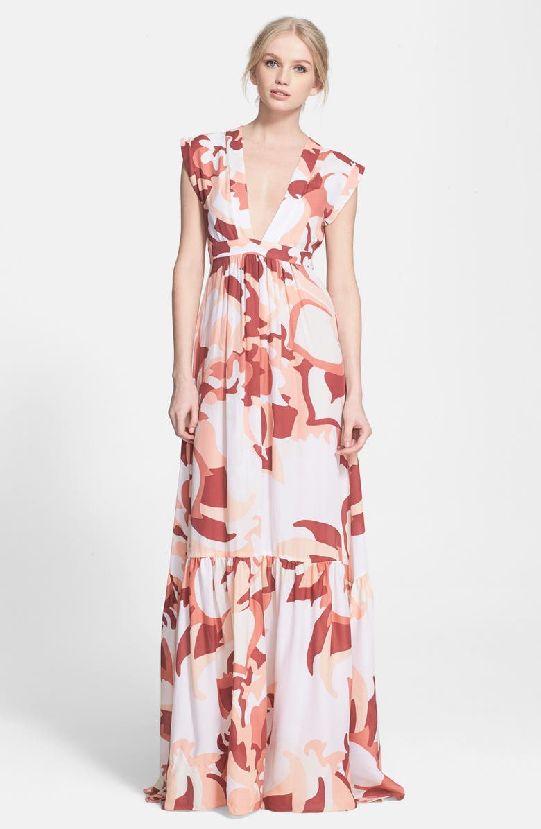 Rachel Zoe 'Pammy' Print Silk Maxi Dress, Main, color,