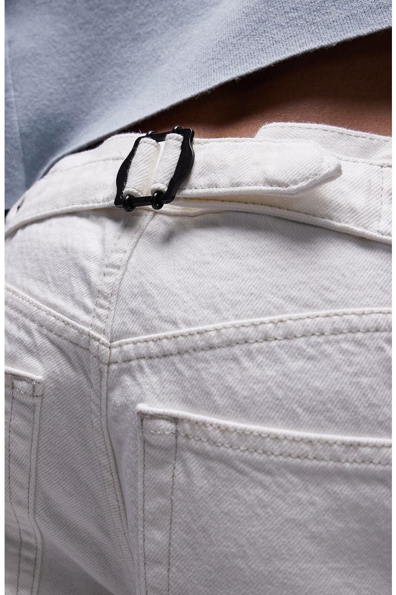 Cinch Back Low Rise Wide Leg Jeans, Alternate, color, WHITE
