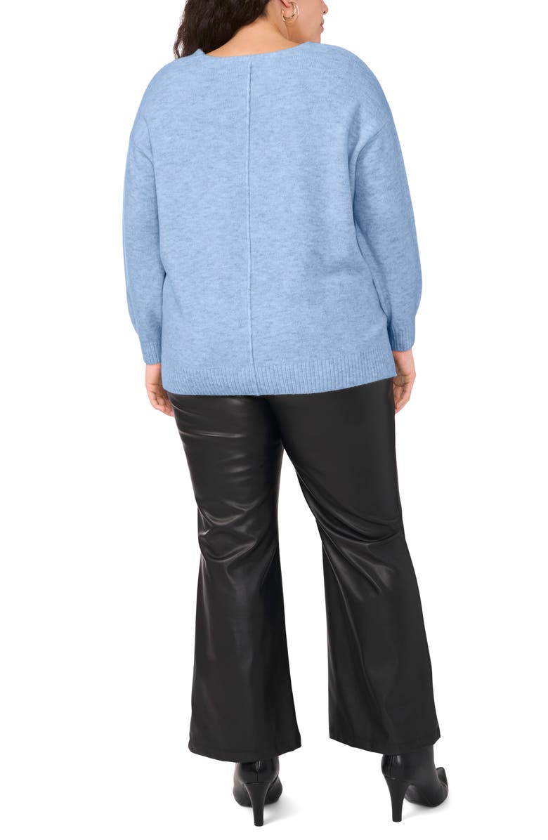Vince Camuto V-Neck Cozy Sweater, Alternate, color, Blue Heather 015