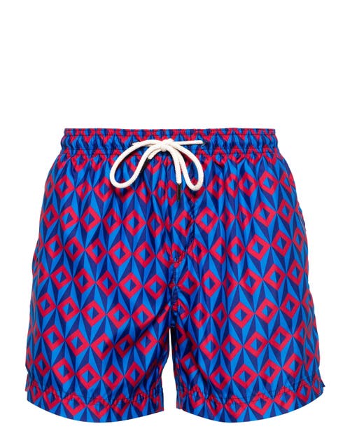 Peninsula Swimwear Ponente Geometric-print Swim Shorts In Blue