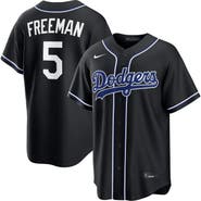 Nike Men's Nike Freddie Freeman Los Angeles Dodgers Fashion Replica Black Out Jersey