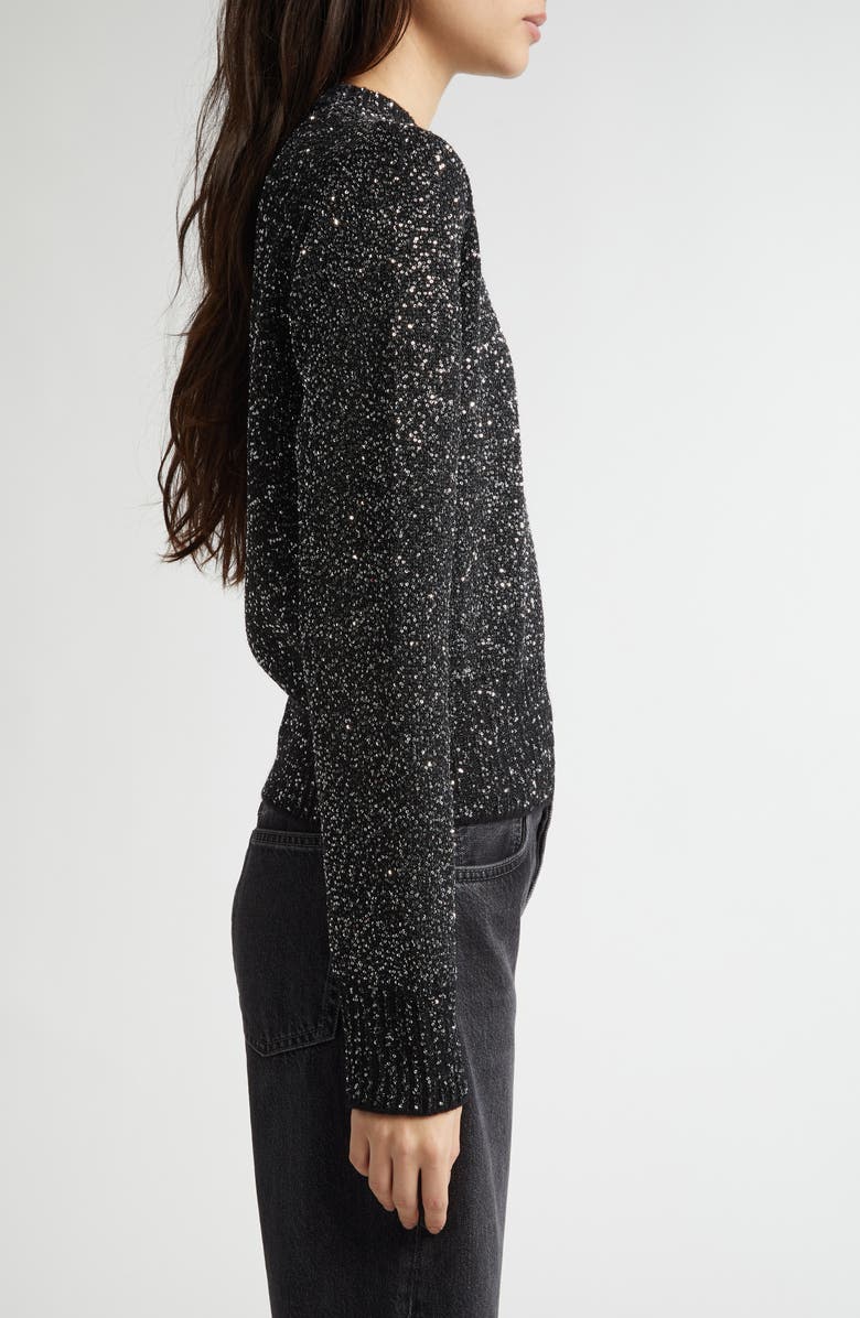 Golden Goose Journey Sequin Crop Crewneck Sweater, Alternate, color, 