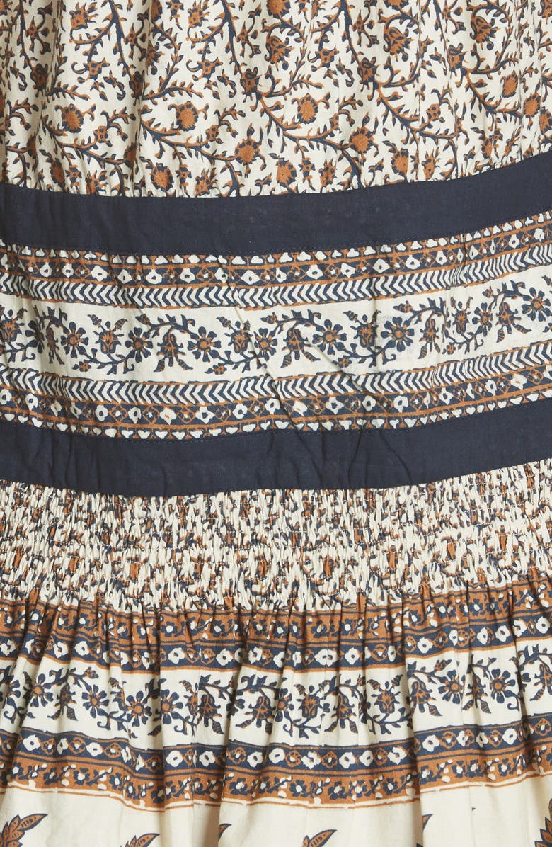 Sea Contrast Binding Print Dress, Alternate, color,