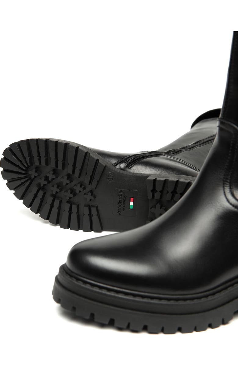 NeroGiardini Over the Knee Lug Sole Boot, Alternate, color, Black