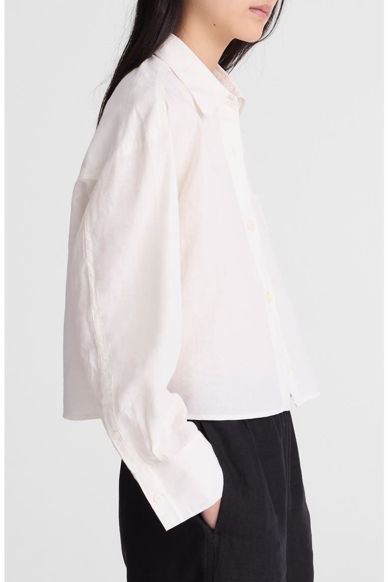 Linen & Cotton Straight Hem Shirt, Alternate, color, IVORY LINEN