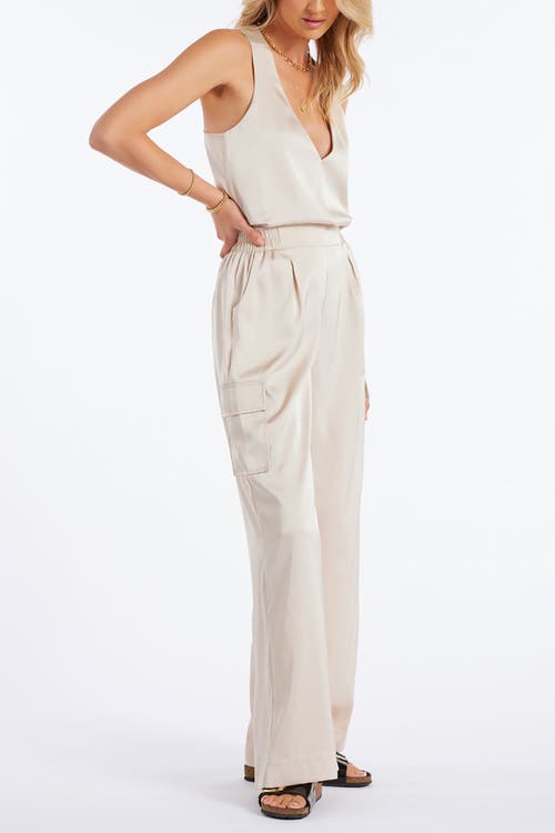 Bishop + Young Pull-on Satin Cargo Pant In Neutral