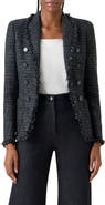 Akris punto Fringe Cotton Blend Tweed Cutaway Jacket