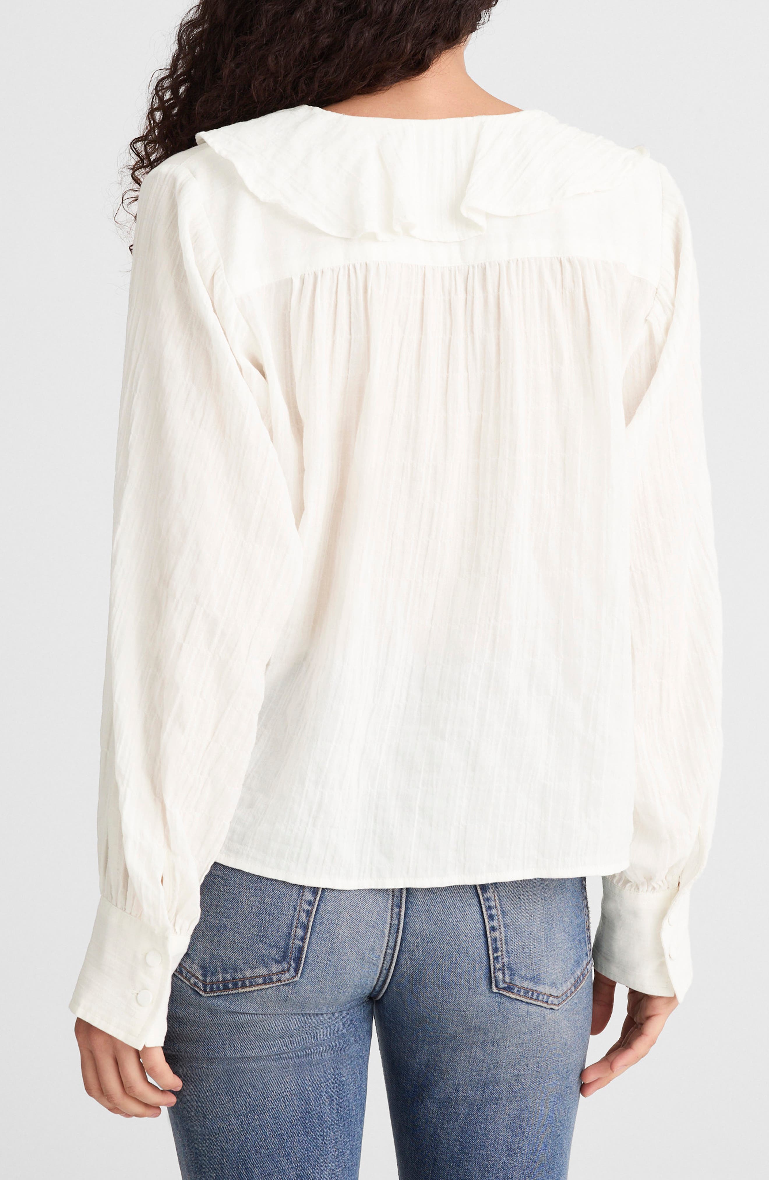 Ruffled Pintuck Long Sleeve Top - image 2