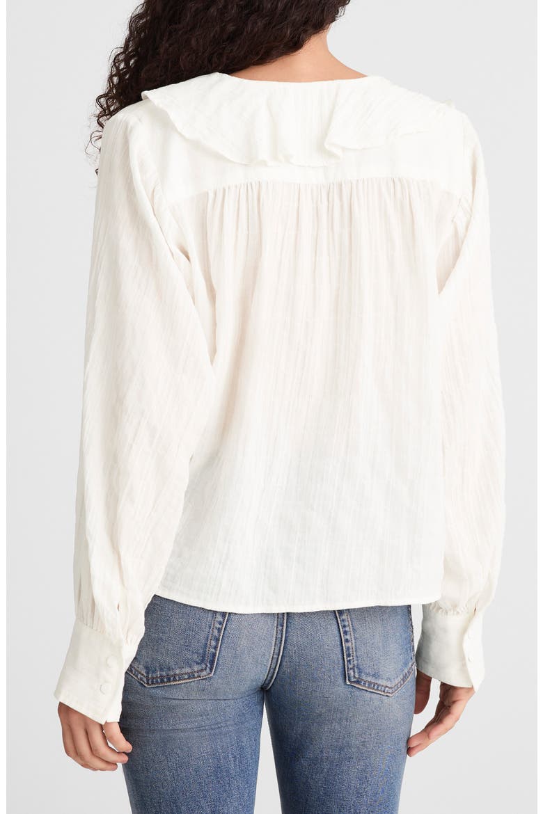 Ruffled Pintuck Long Sleeve Top, Alternate, color, IVORY