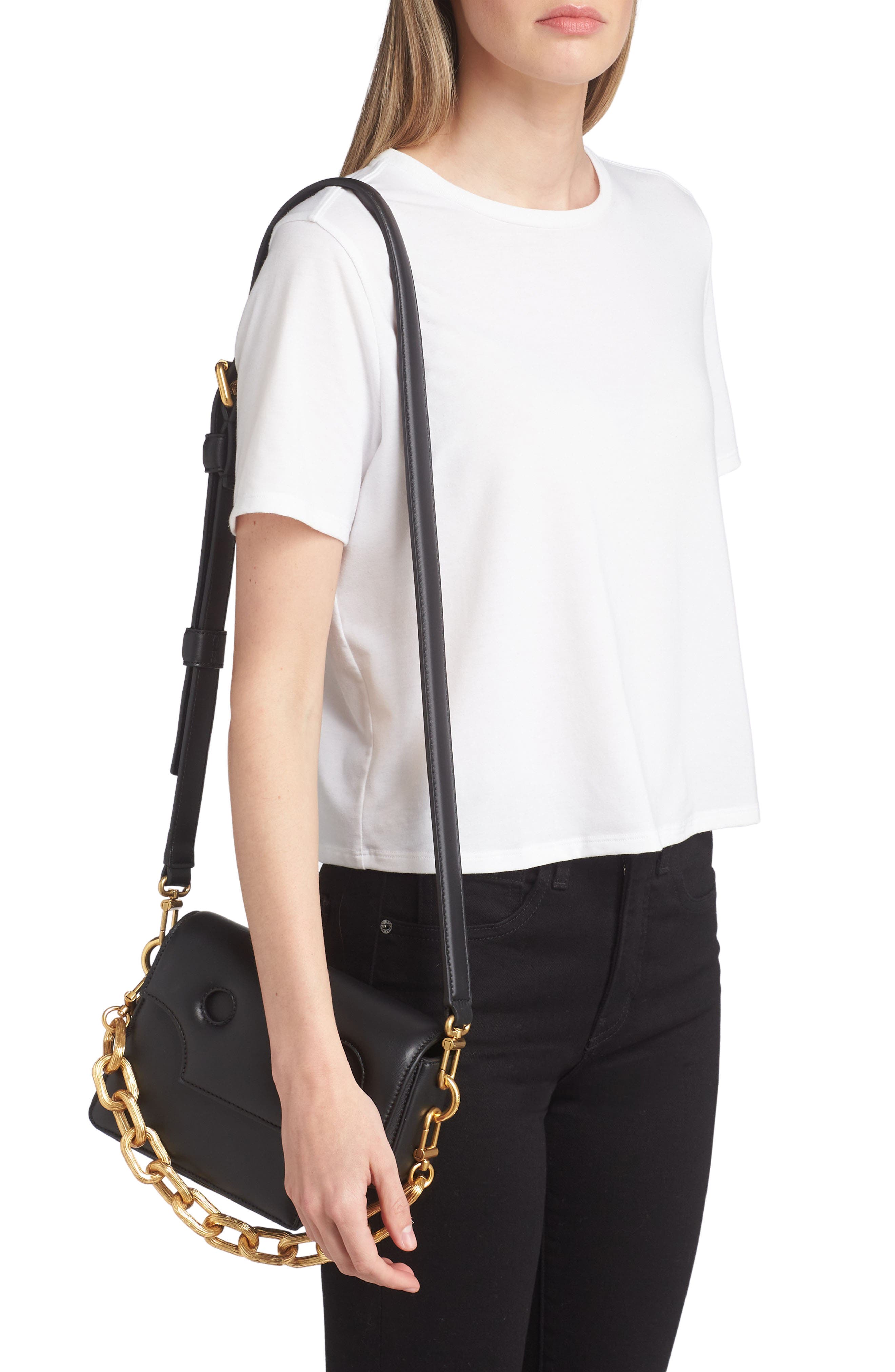 Off-White Burrow 22 Leather Shoulder Bag, Alternate, color, 