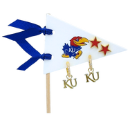 Color Shout Kansas University  Pennant Pair Earring Set