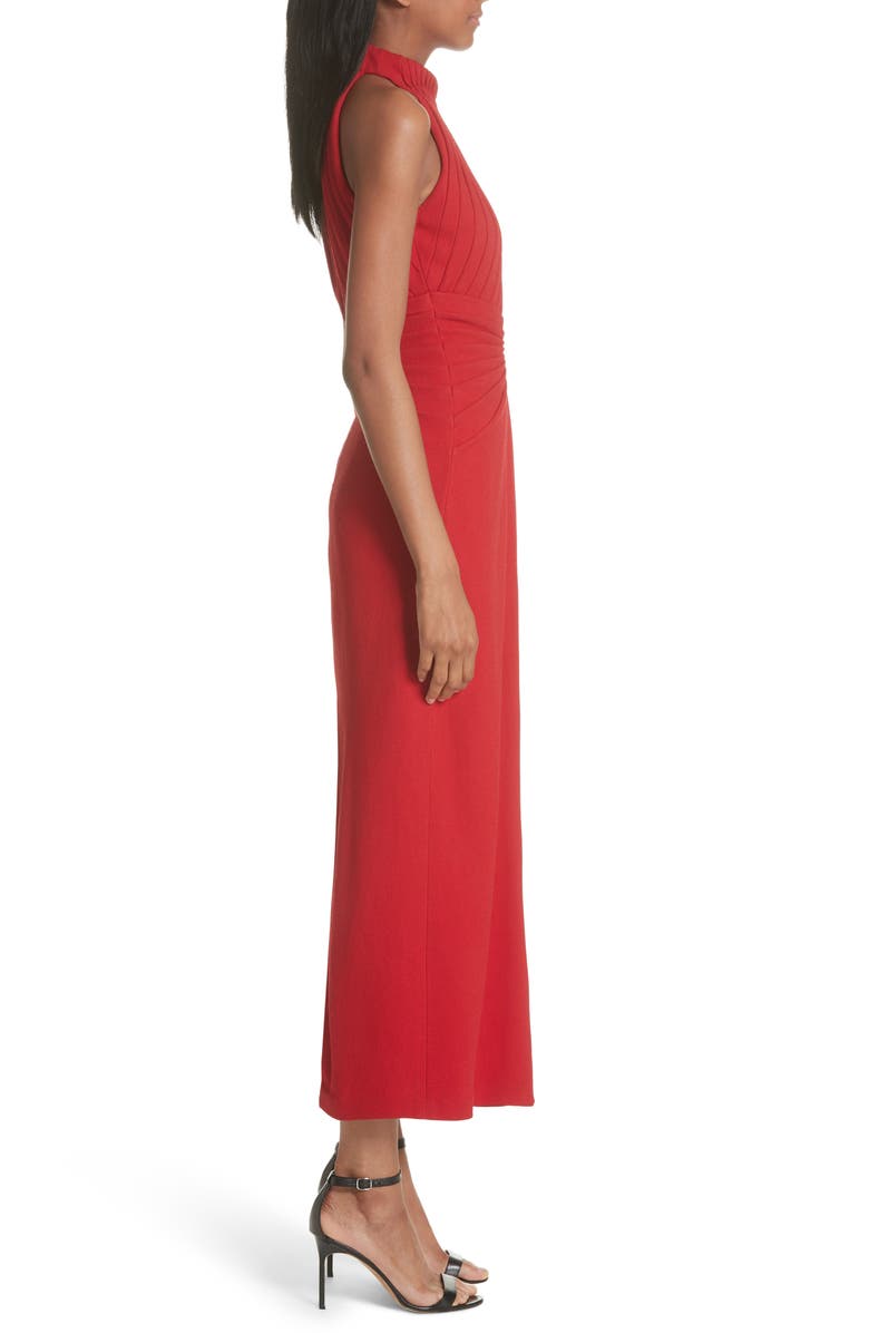 l idée galerie v neck pleated column midi dress Rivera Pleated Surplice Midi Dress A-Line Sleeveless