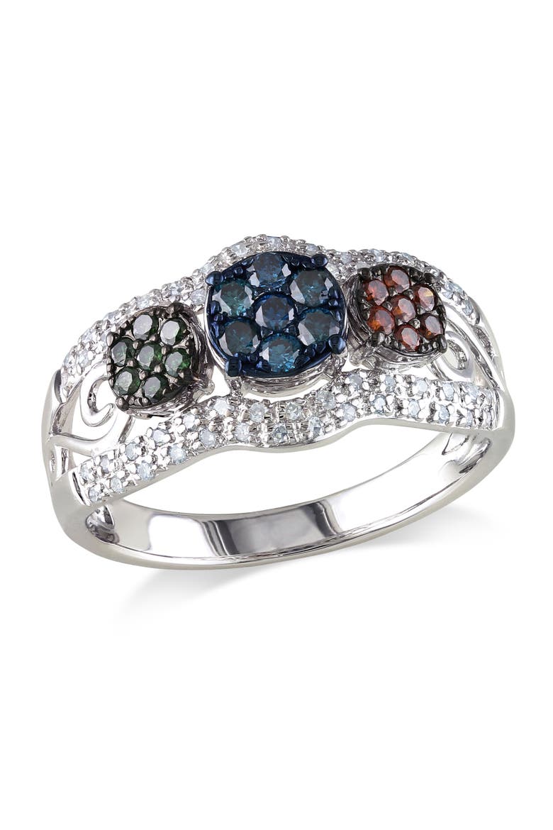 Multi-Color Diamond Cluster Ring, Main, color, Multi-Color Diamond
