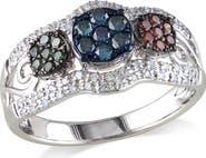 Julianna B. Multi-Color Diamond Cluster Ring