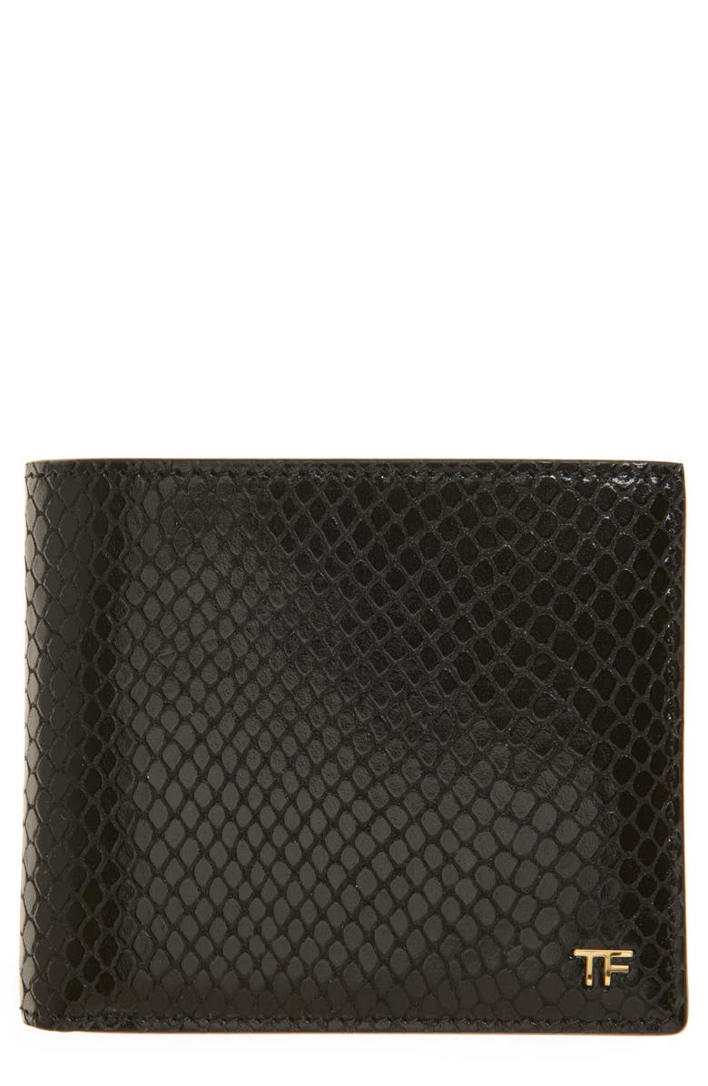 TOM FORD T-Line Python Embossed Leather Bifold Wallet, Main, color,
