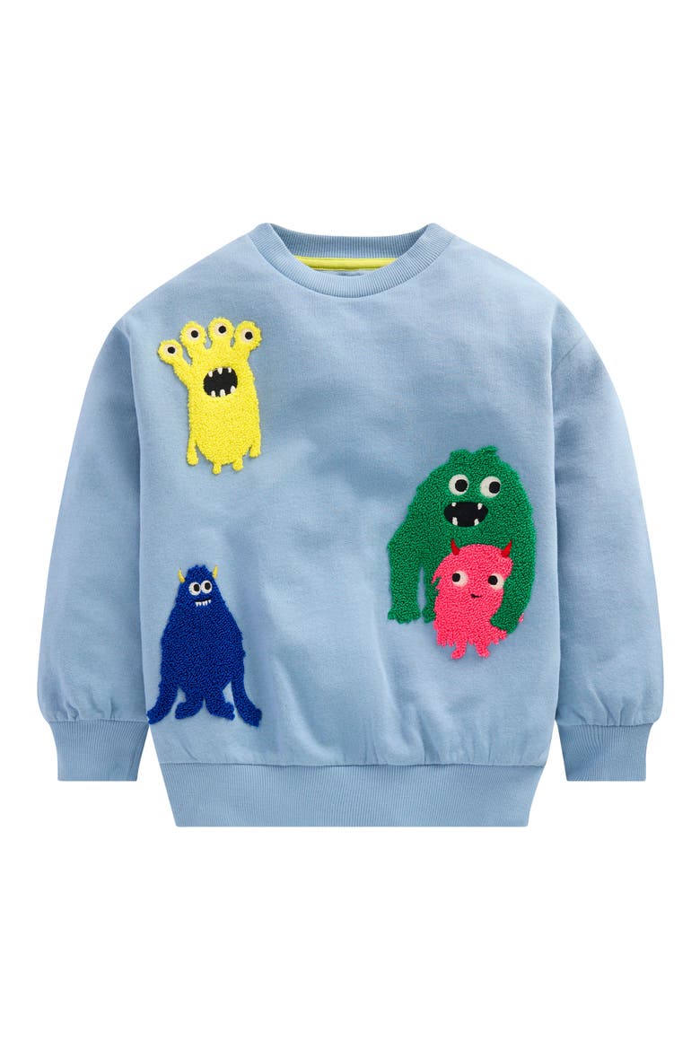 Kids' Monster Bouclé Appliqué Sweatshirt, Main, color, TBC BOUCLE MONSTER