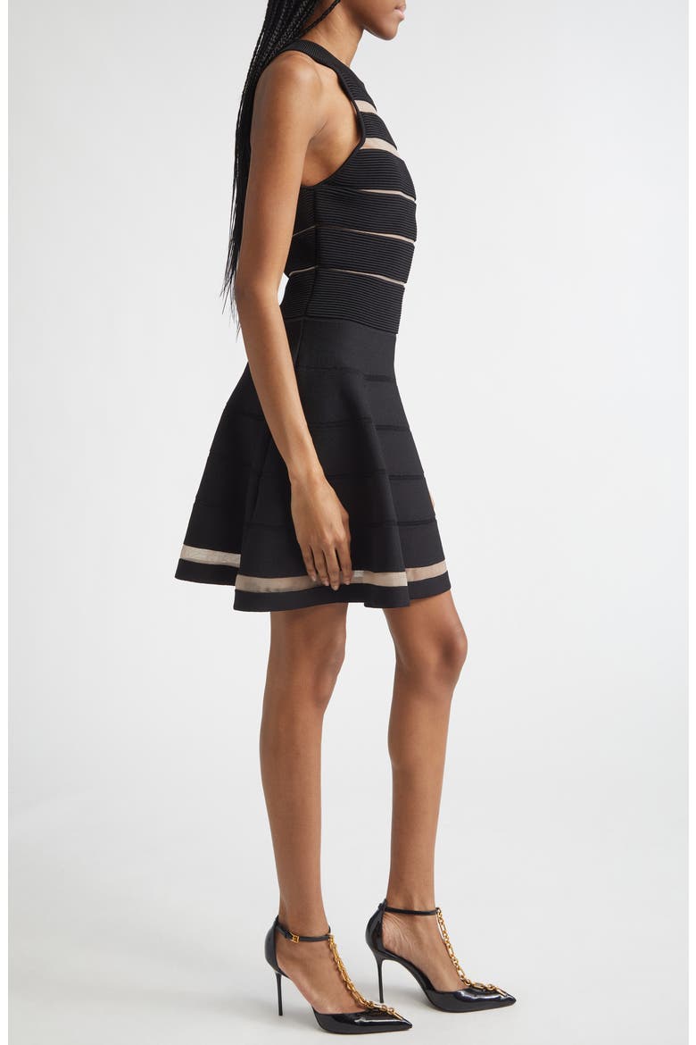 Stripe Ottoman Stitch Sweater Dress, Alternate, color, 0PA BLACK