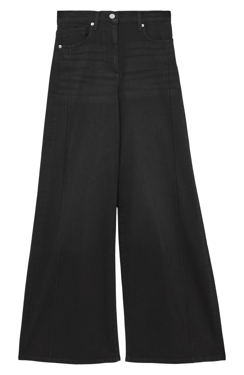 Reiss Heather High Rise Wide Leg Jeans, Alternate, color, Black