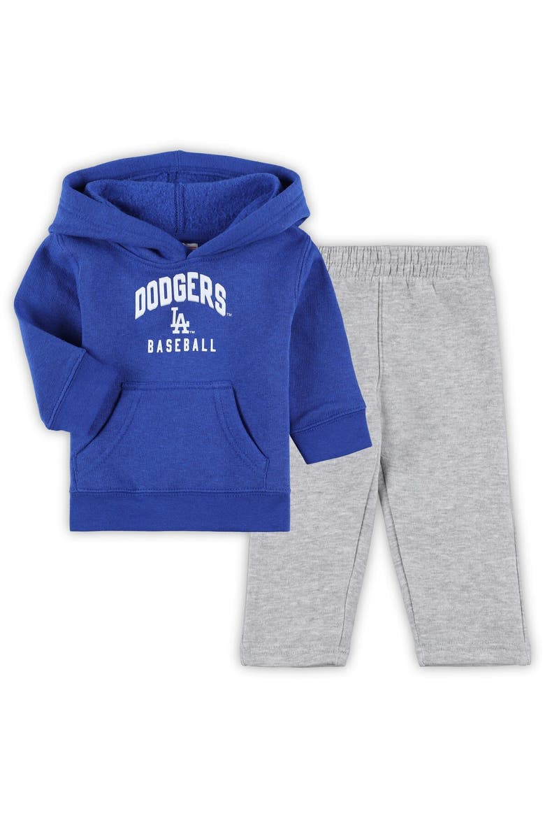 Infant Royal/Heather Gray Los Angeles Dodgers Play by Play Pullover Hoodie & Pants Set, Main, color, Royal