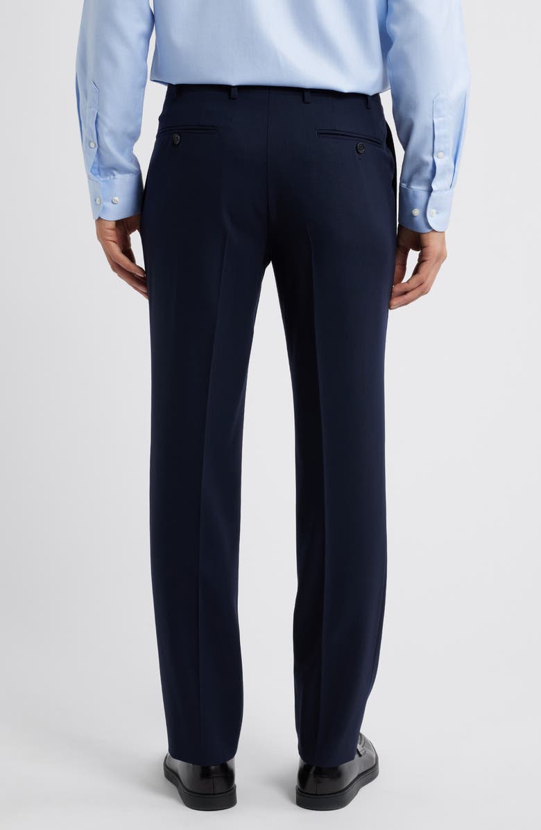 Canali Capri Trim Fit Pleated Wool Dress Pants, Alternate, color, Navy