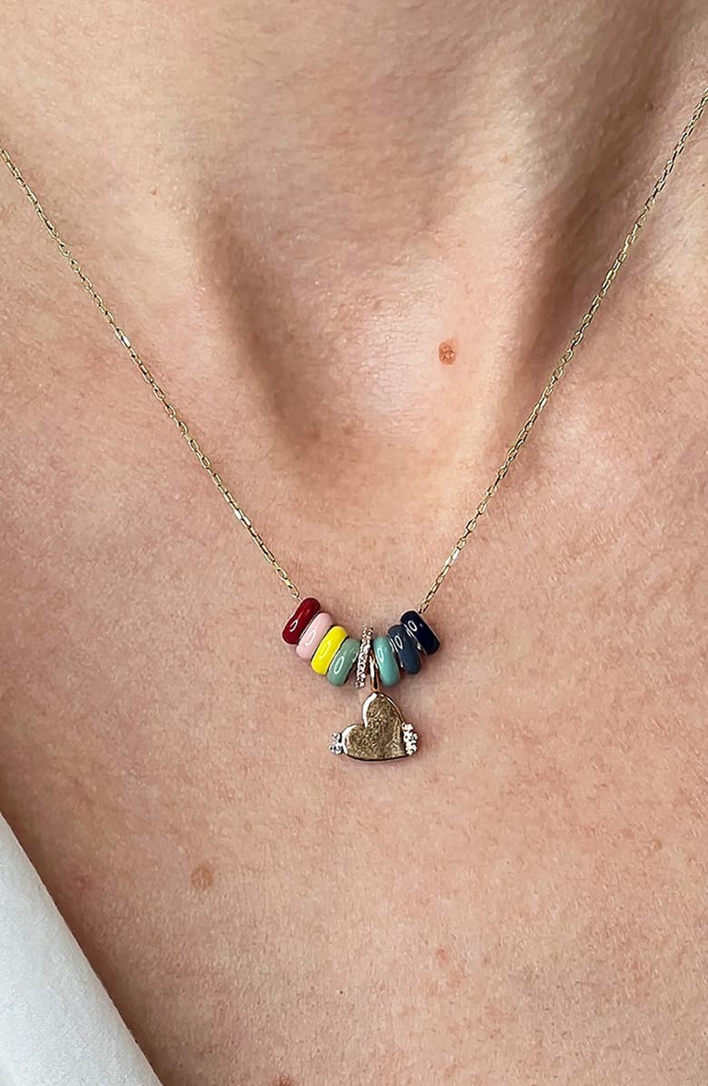 Adina Reyter Lab Grown Diamond Heart Charm, Alternate, color, 14K Yellow Gold