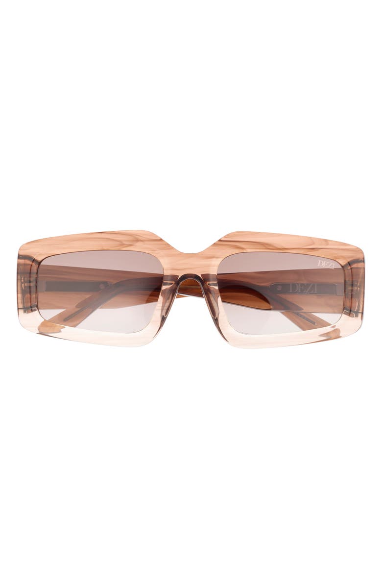 DEZI Read the Room 55mm Square Sunglasses, Main, color, Espresso Oak / Grey Faded
