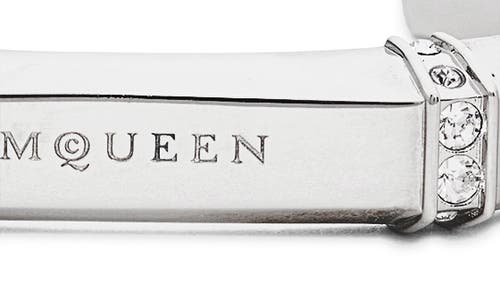 Alexander Mcqueen Dapper Logo Engraved Cuff Braclet In Metallic
