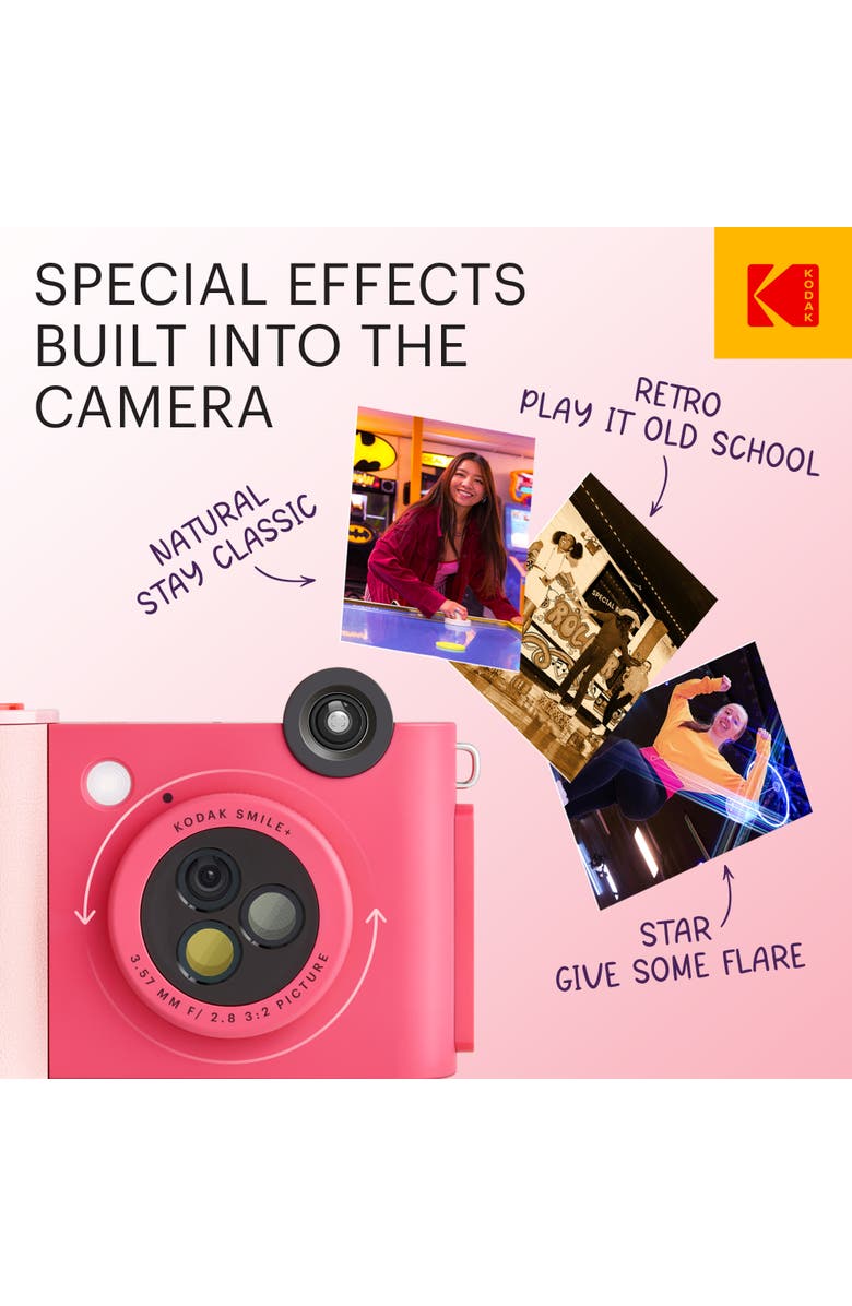 Kodak Smile+ 2-in-1 Camera & Printer Bundle, Alternate, color, Fuchsia