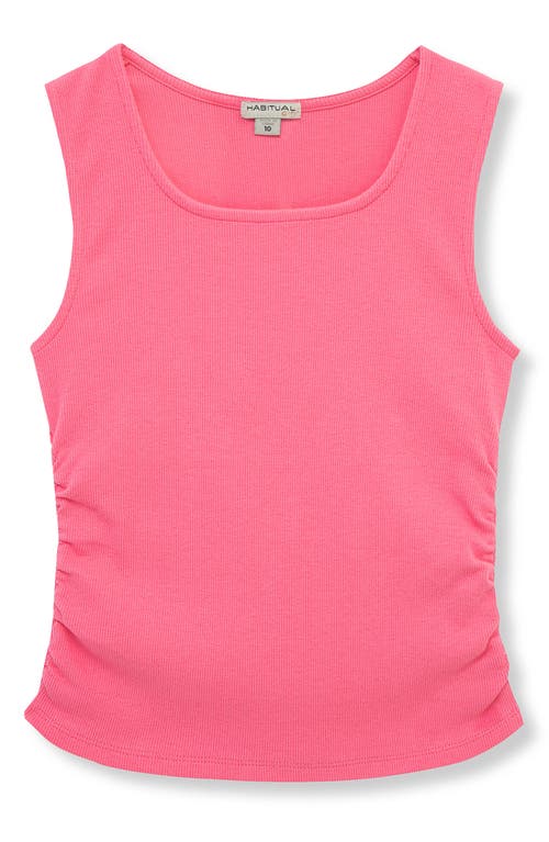 Habitual Kids Kids' Ruched Rib Tank In Dark Pink