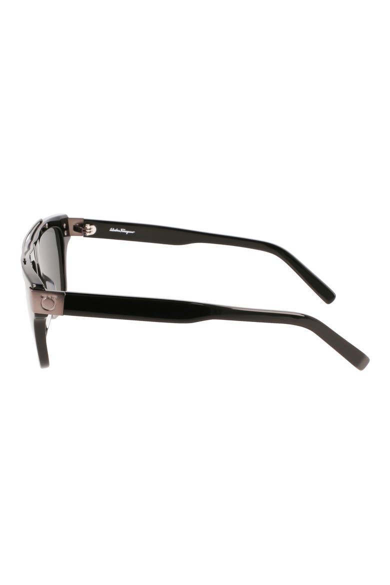 Gancini 54mm Rectangular Sunglasses, Alternate, color, BLACK