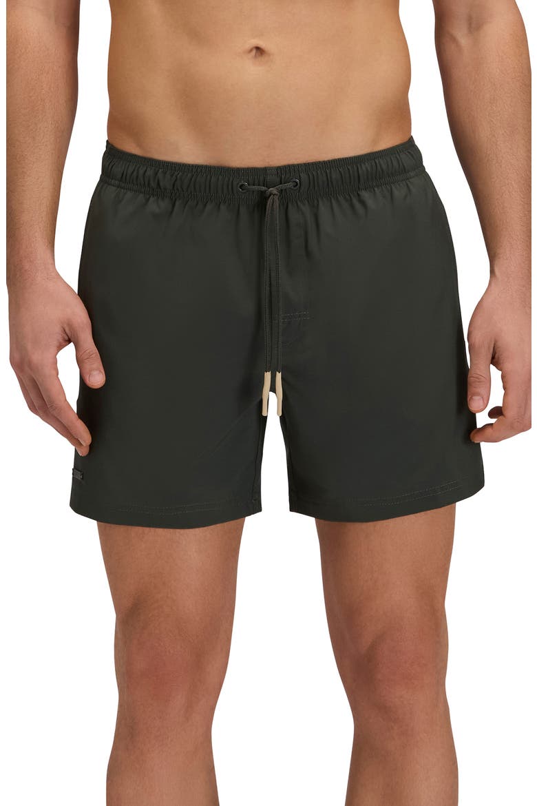 Solid Swim Trunks, Main, color, PINE